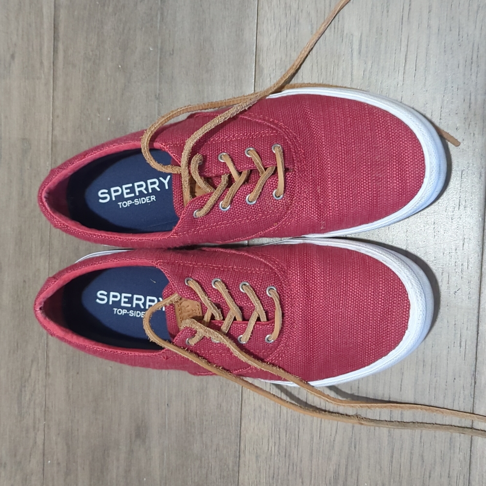 Size 8 red Sperry shoes